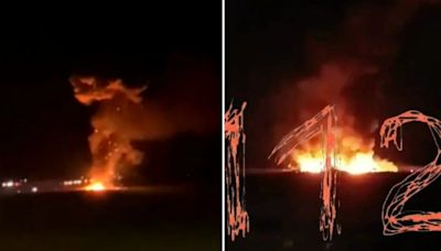 Watch moment Putin's $40m nuke bomber crashes in fireball after takeoff