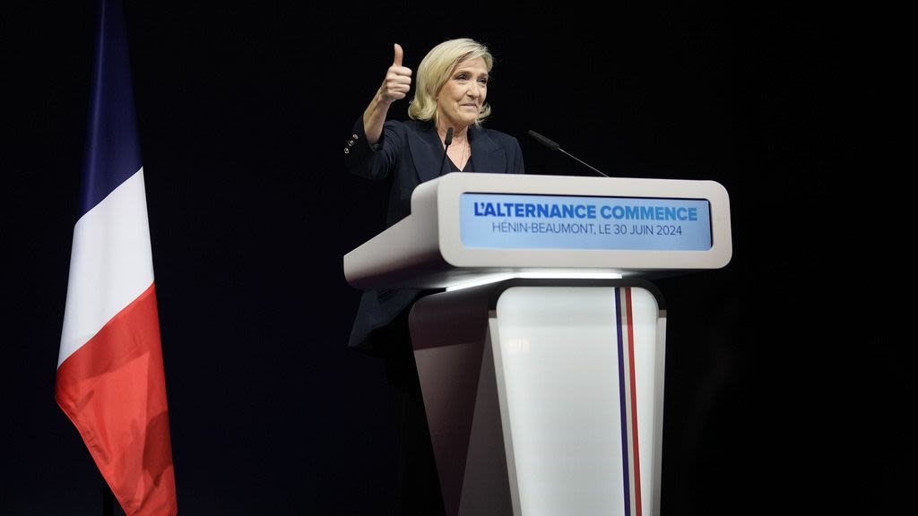 French far-right leader Marine Le Pen announces her re-election