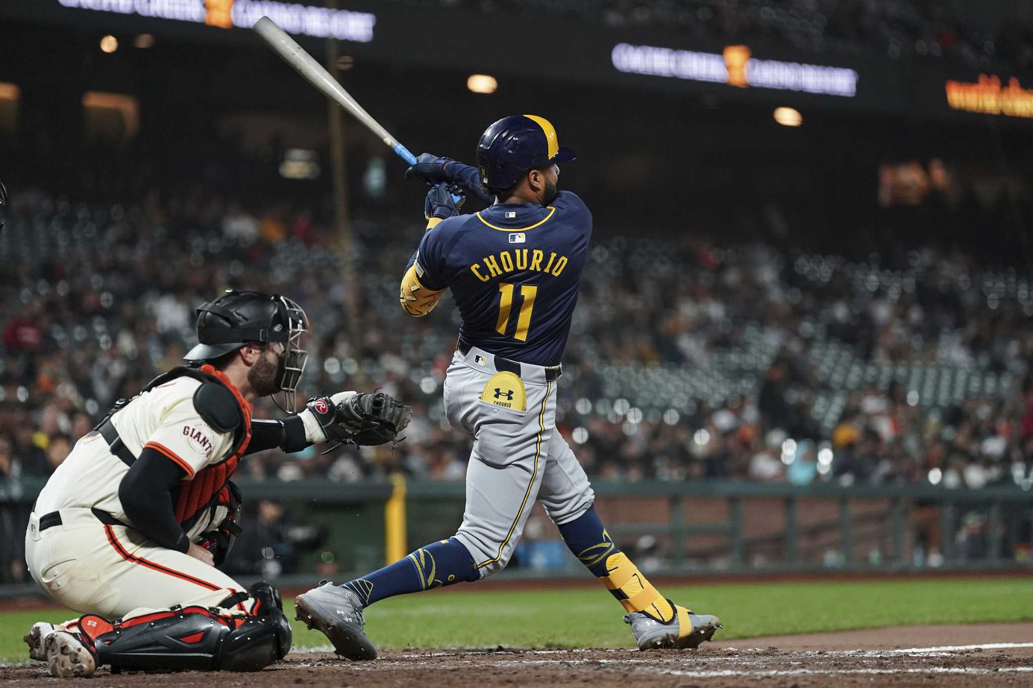 Chourio homers, Montas pitches 6 scoreless innings as Brewers shut out Giants 3-0