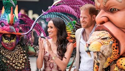 Harry shows true feelings with 'flash moment' on Colombia tour as Meghan 'beams'