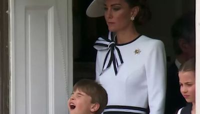 Prince Louis steals the show as he yawns and dances during Trooping the Colour parade