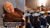 Abuelita con Alzheimer reconoce a su hijo en su graduación: "Su cara de orgullo lo dice todo"