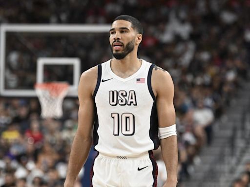 Jayson Tatum reacts to Jaylen Brown not being selected to Team USA