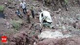 6 injured as car falls into gorge after driver dozes off | India News - Times of India