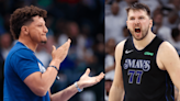 WATCH: Big Mavs Fan Patrick Mahomes Goes Crazy After Luka Doncic's Game-Winner