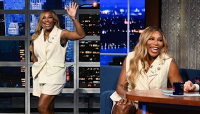 Serena Williams Puts a Pinstripe Spin on the Vest Trend for ‘Stephen Colbert’ Appearance, Talks ‘In the Arena: Serena Williams’ Documentary...