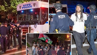 Anti-Israel protesters violently clash with NYPD cops outside of City College of New York