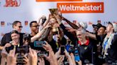 Fans cheer German basketball team's return home after winning World Cup title