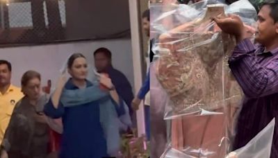 Sonakshi Sinha performs Pooja with parents Shatrughan Sinha and Poonam ahead of her wedding with Zaheer Iqbal, watch glimpses of her outfits