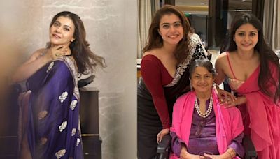 Inside Kajol’s mother Tanuja’s 81st birthday: Actress looks stunning in black saree and poses with sis Tanishaa, but customized cake has our attention