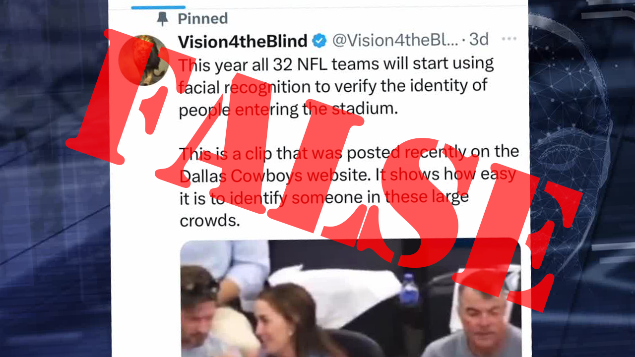 No, the NFL isn't using facial recognition software to monitor fans