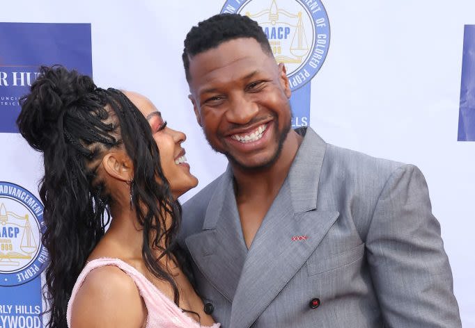 Kang & Queen: Jonathan Majors & Girlfriend Meagan Good Attend 1st Red Carpet Together Since His Sentencing