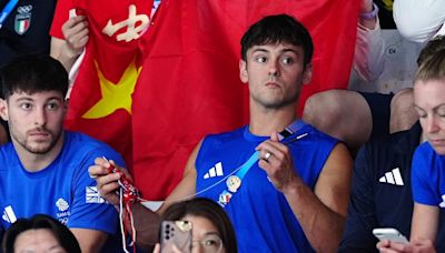 Tom Daley spotted knitting at the Olympics again. He's said it's a 'superpower,' not a hobby