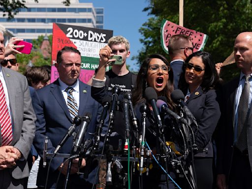 Boebert Goes to GW And Tries to Rip Down a Pro-Palestinian Flag: ‘That Sh*t Needs to Come Down’