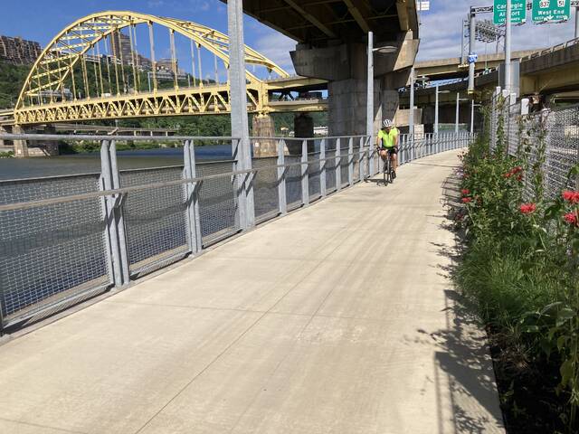 Officials celebrate enhanced bike trail in Downtown Pittsburgh