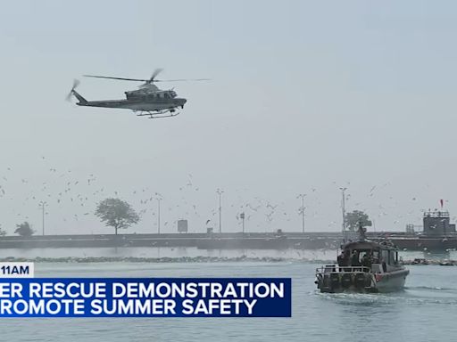 Chicago Fire hosts water rescue demonstration at Navy Pier to promote beach safety