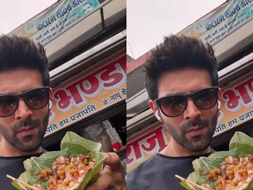 Kartik Aaryan enjoys local street-side chaat in Orchha amid 'Bhool Bhulaiyaa 3' shoot | Hindi Movie News - Times of India