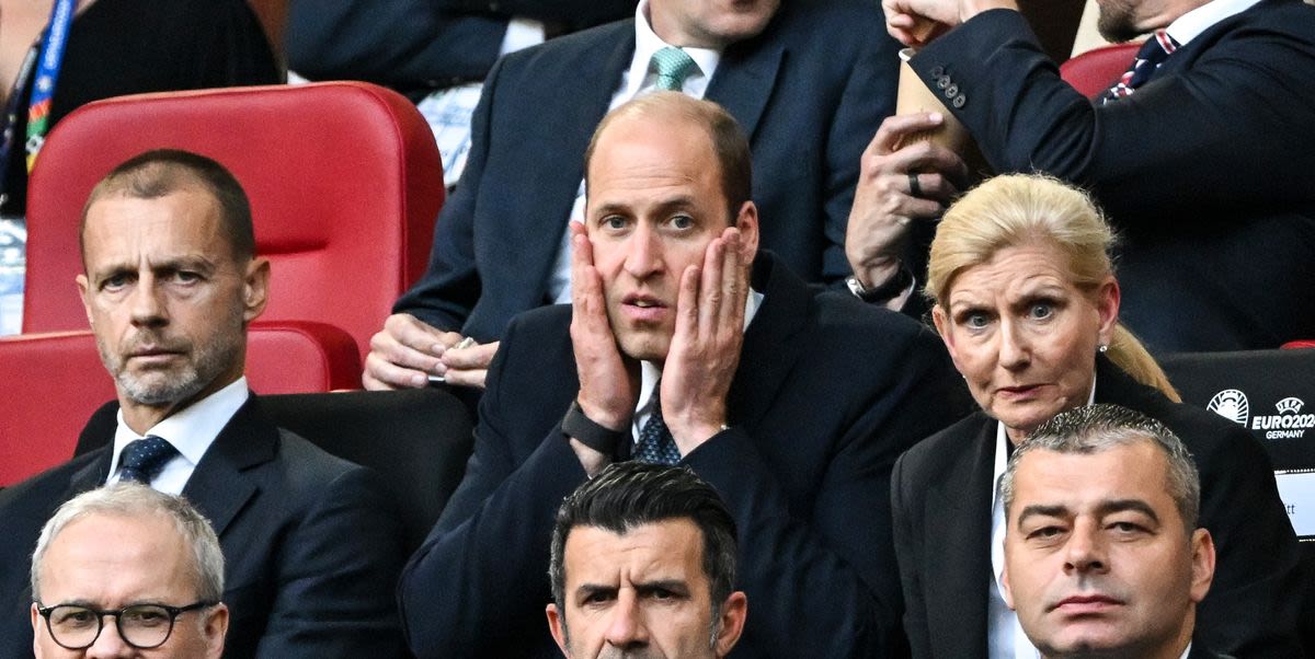 Prince William Animatedly Watches England's EURO Quarterfinals Match in Germany