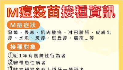 中市新增M痘確診病例 衛生局籲做好防護、儘速接種