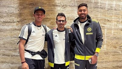 RR trio Yuzvendra Chahal, Avesh Khan and Yashasvi Jaiswal leave for T20 World Cup