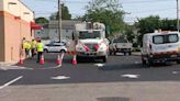 Car strikes gas line at Levittown bank