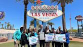 'Welcome to Las Vegas' sign turns turquoise for Lung Cancer Action Week