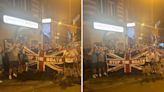 England fans slammed for displaying anti-refugee flag in Germany