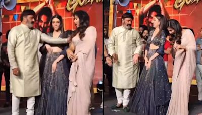 Telugu superstar Nandamuri Balakrishna gets slammed by netizens for pushing actress Anjali on stage, video goes viral