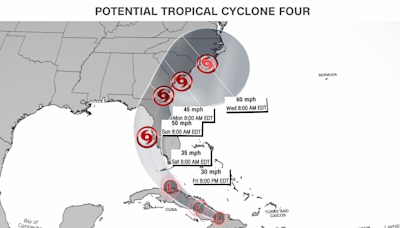 Tropical Storm Debby forecast to hit Florida this weekend with torrential rain and wind