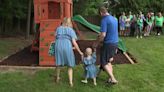 Toddler with rare form of cancer surprised with new backyard playset