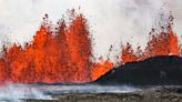 An Iceland volcano erupts again, shooting lava into the sky