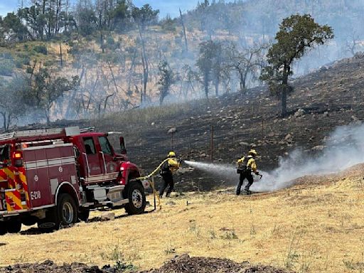 Crystal Fire burns 25-30 acres of vegetation in St. Helena near Silverado Trail in Napa County