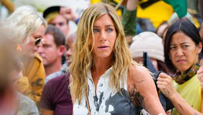 Jennifer Aniston gets doused in oil while filming 'The Morning Show'