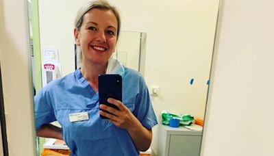 Nurse who split XXL scrubs is now 'Miss Slinky' after losing 7st 'the easy way'