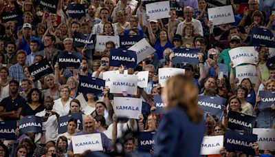 Trump mocks Kamala Harris' name but her campaign is putting it front and center