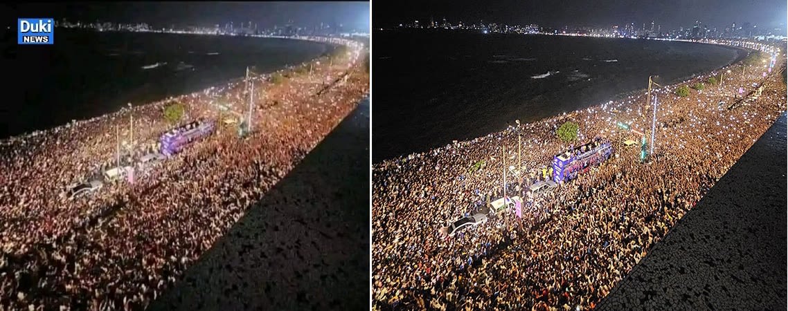 Photo shows Indian cricket team victory parade, not protests in Pakistan port city