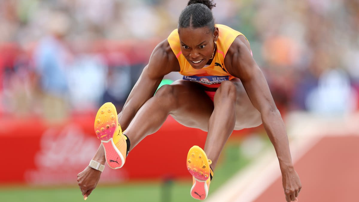 Olympic history for Jasmine Moore. She's the 1st US woman to qualify for triple and long jump