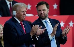 Donald Trump enters Republican convention hall with a bandaged ear and gets a hero’s welcome