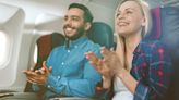 Passenger claps as plane lands, reaction of woman next to him is priceless