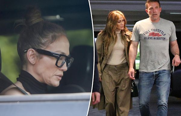 Jennifer Lopez appears tense as she heads to work solo after reuniting with Ben Affleck