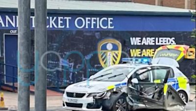 Leeds defender involved in car crash with police vehicle before play-off win