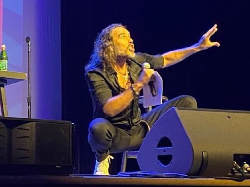 Russell Brand rants about CIA and 'legacy media' at RFK Jr fundraiser