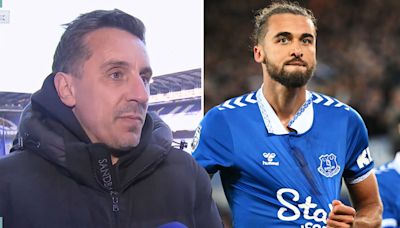 Gary Neville makes hilarious blunder on live TV during Everton vs Liverpool