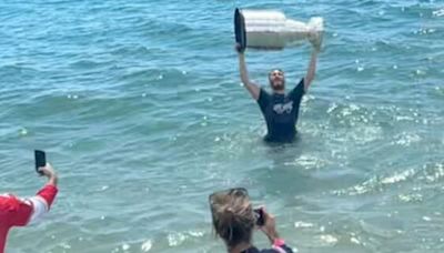 SALTY CELEBRATION! Stanley Cup takes dip in Atlantic Ocean