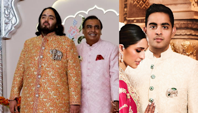 Nita Ambani Designs Elephant-Themed Diamond Brooches For Ambani Men At Anant's Wedding