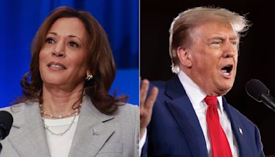 2024 split screen plays out in dueling Harris, Trump speeches