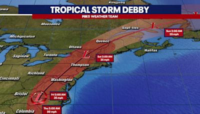 DC weather: Tropical Storm Debby remnants expected to bring heavy rain, flooding Thursday