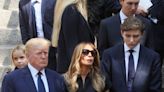 Barron Trump, 16, makes a rare public appearance at Ivana Trump’s funeral and towers over family