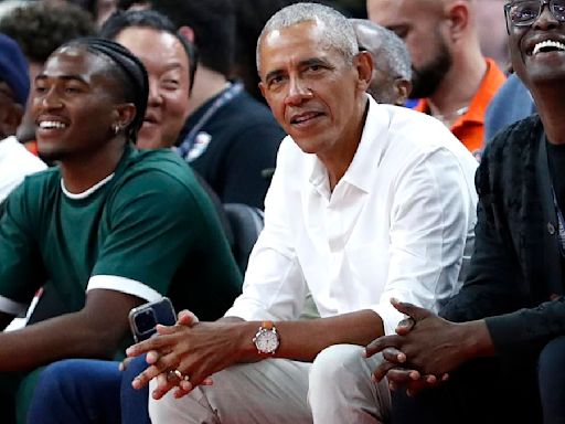 Barack Obama attends Team USA basketball game before Paris Olympics