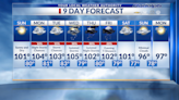 9 Day Forecast: Precipitation, triple digits for coming week